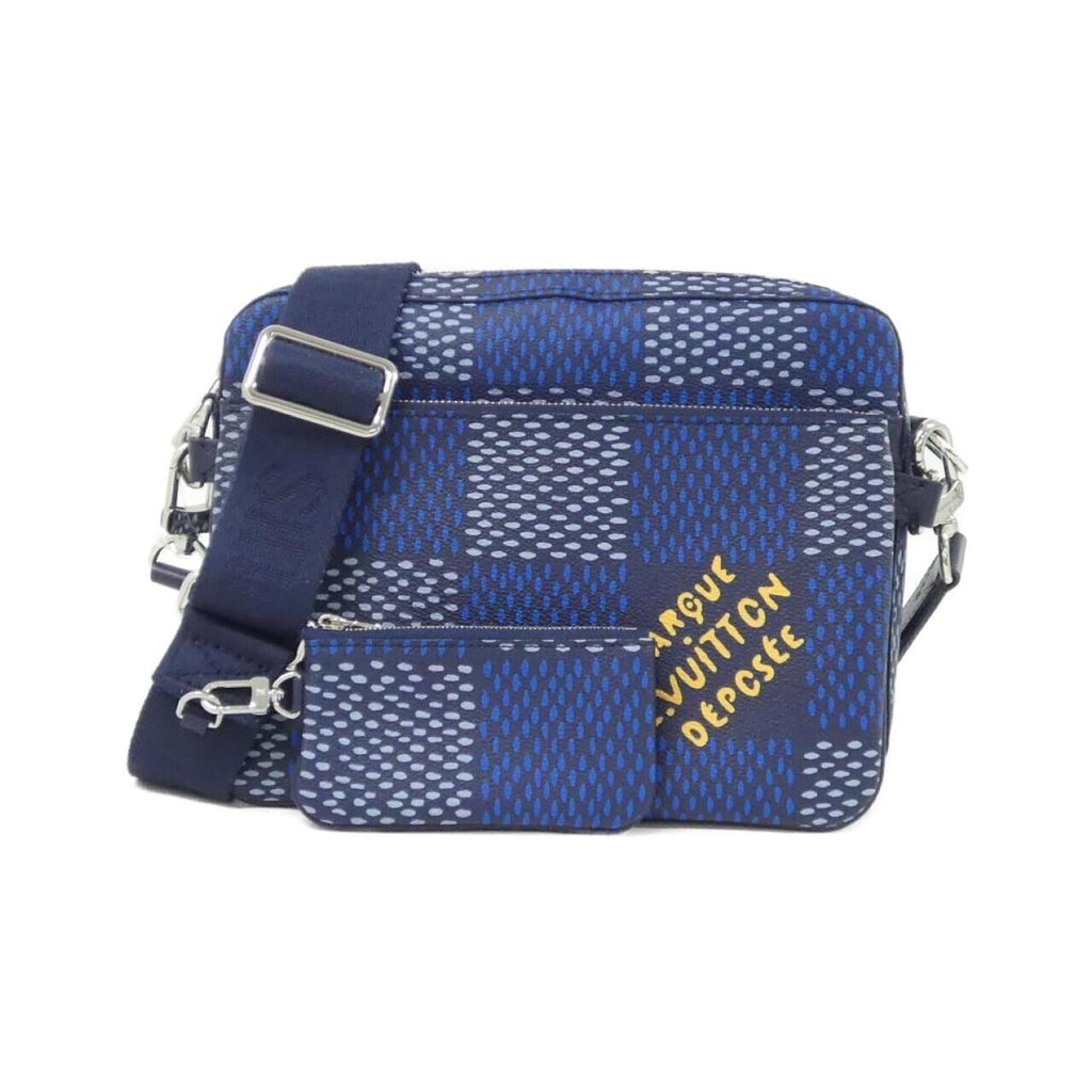 Louis Vuitton Blue Coated Canvas Handbag Pouch (Pre-Owned)
