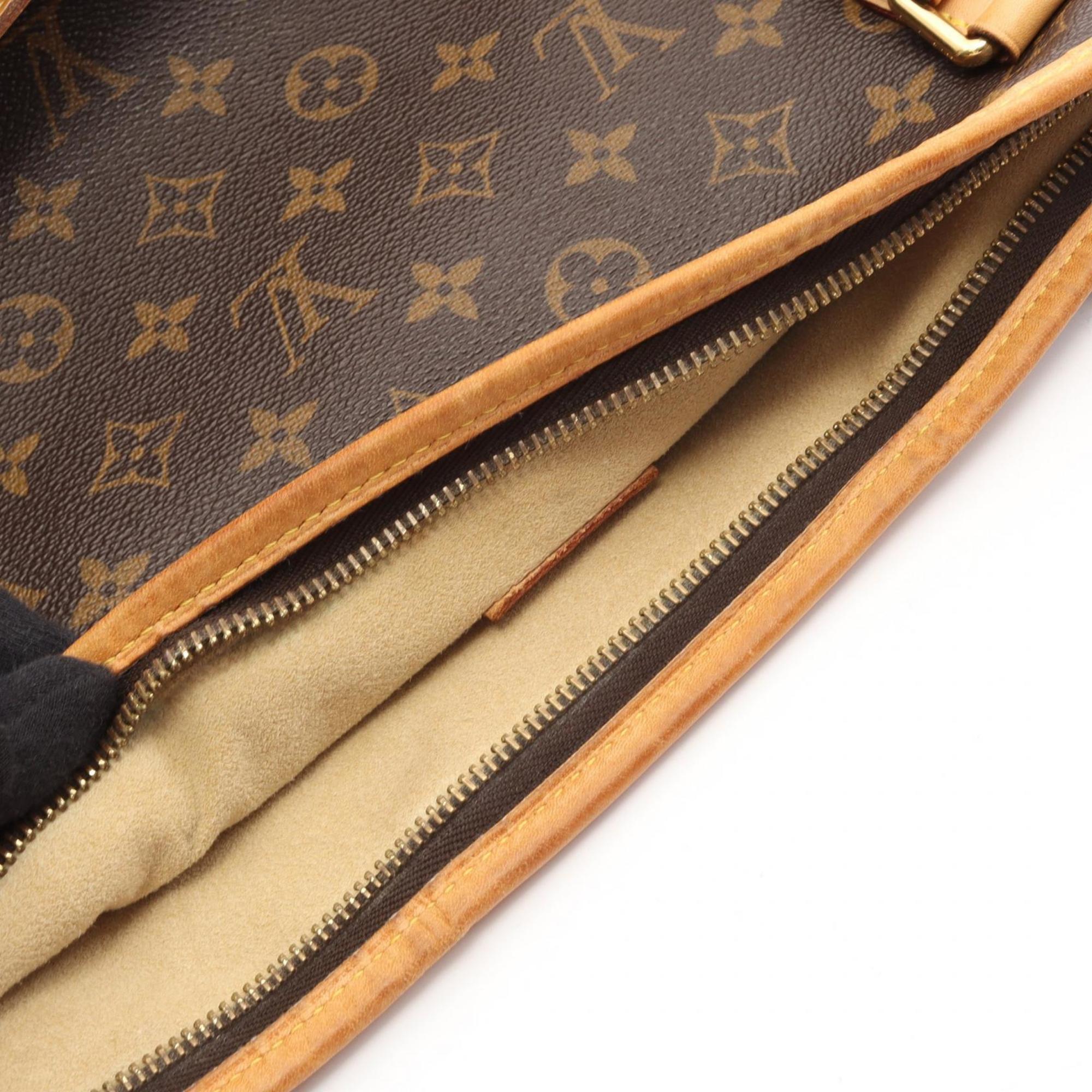 Louis Vuitton Brown Monogram Coated Canvas Leather Tote Bag (Pre-Owned)