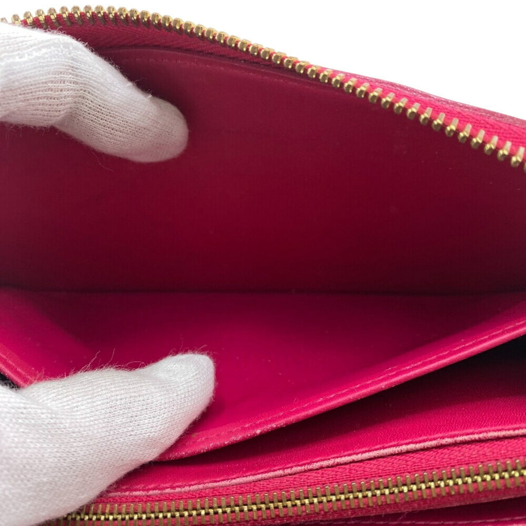 Louis Vuitton Pink Red Color Vernis Leather Long Wallet (Bi-Fold) (Pre-Owned)
