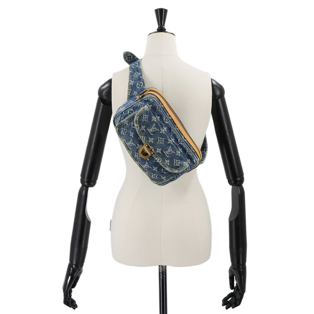 Louis Vuitton Blue Monogram Denim Fanny Pack Pouch Sling Bag (Pre-Owned)