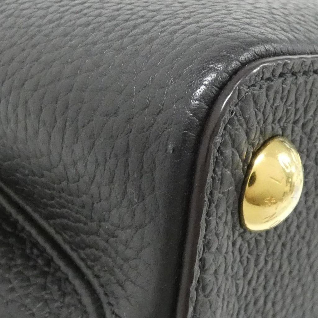 Louis Vuitton Black Leather Handbag Shoulder Bag (Pre-Owned)