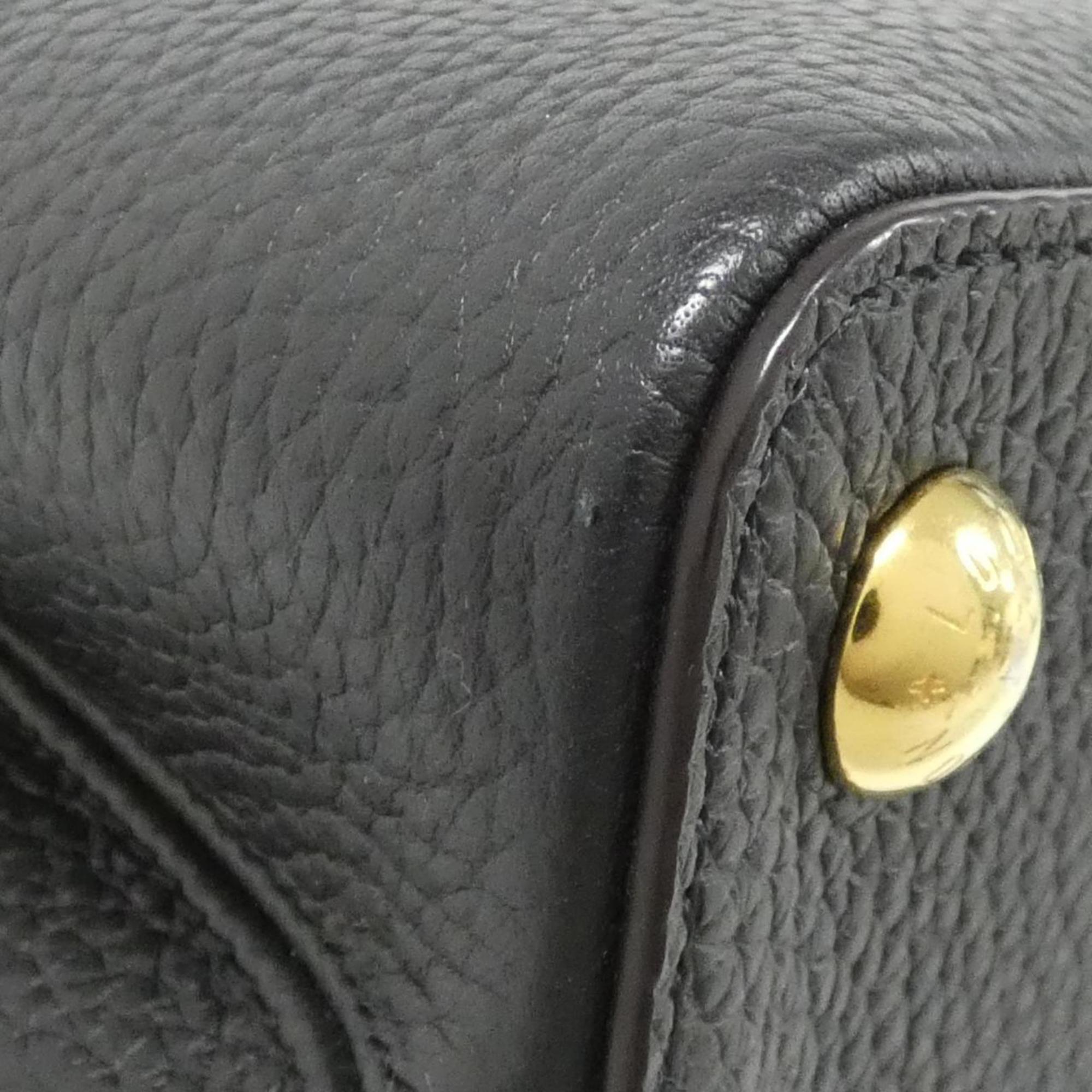 Louis Vuitton Black Leather Handbag Shoulder Bag (Pre-Owned)