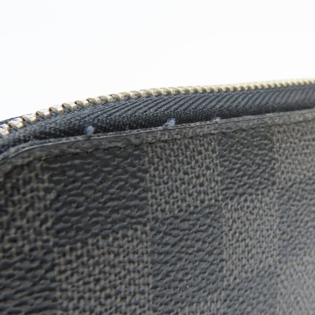 Louis Vuitton Black Gray Damier Graphite Leather Long Wallet (Bi-Fold) (Pre-Owned)