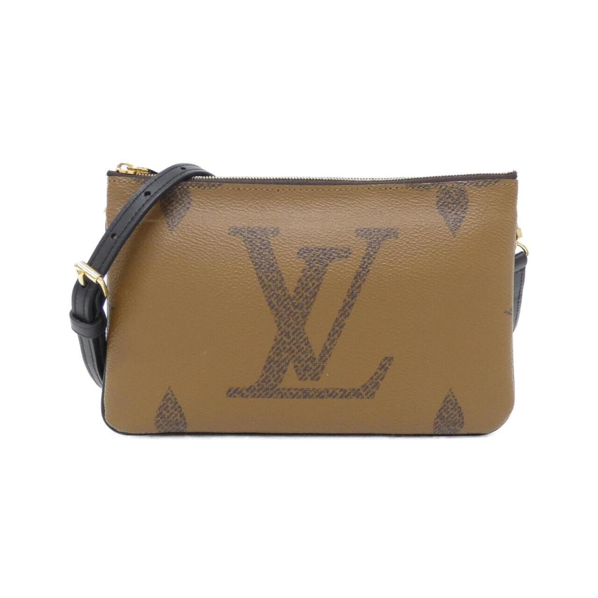 Louis Vuitton Marron Coated Canvas Pochette Shoulder Bag (Pre-Owned)