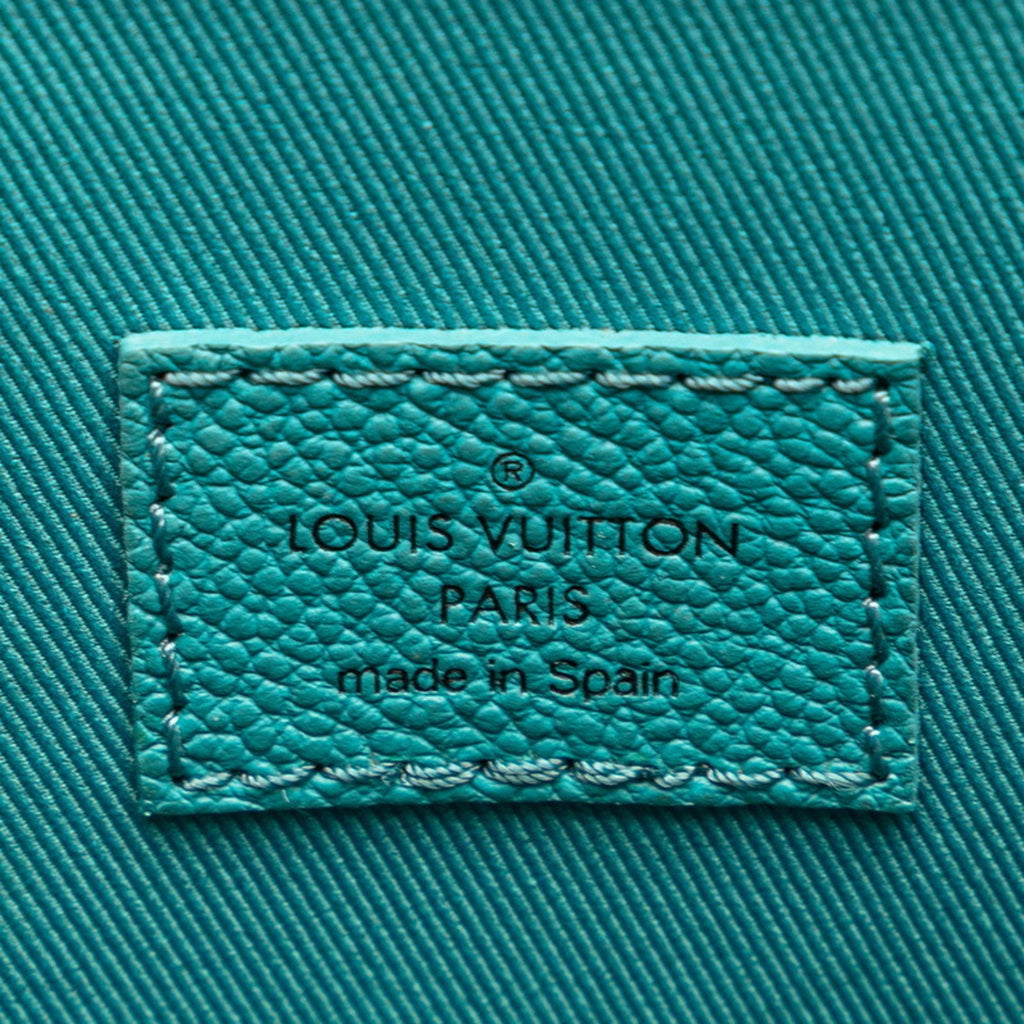 Louis Vuitton Damier Turquoise White Cuir Ombre Leather Handbag Shoulder Bag (Pre-Owned)