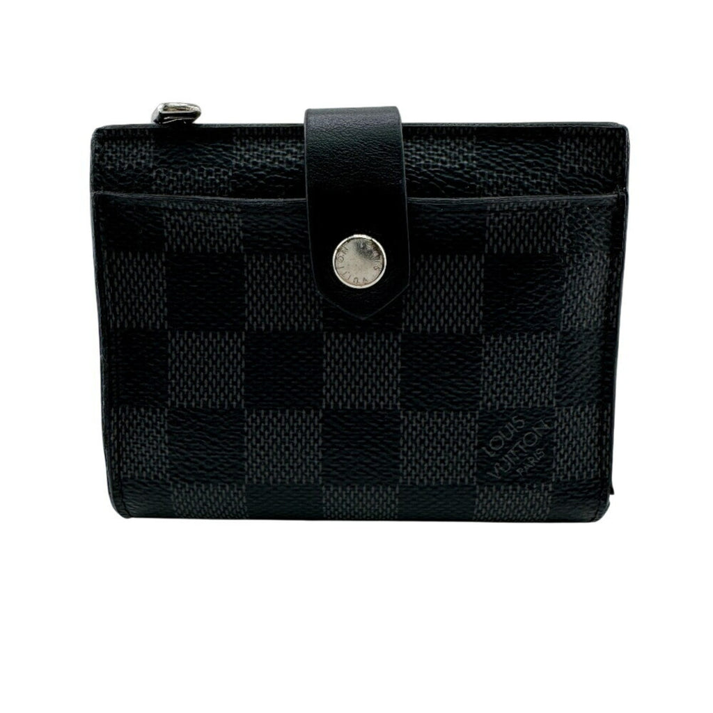 Louis Vuitton Black Gray Leather Wallet (Bi-Fold) (Pre-Owned)