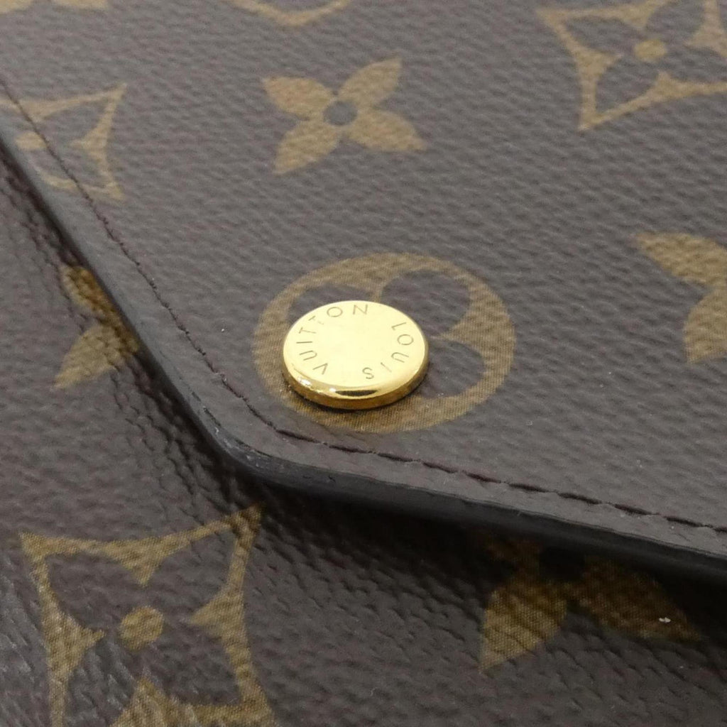 Louis Vuitton Monogram Fuchsia Marron Coated Canvas Long Wallet (Bi-Fold) (Pre-Owned)