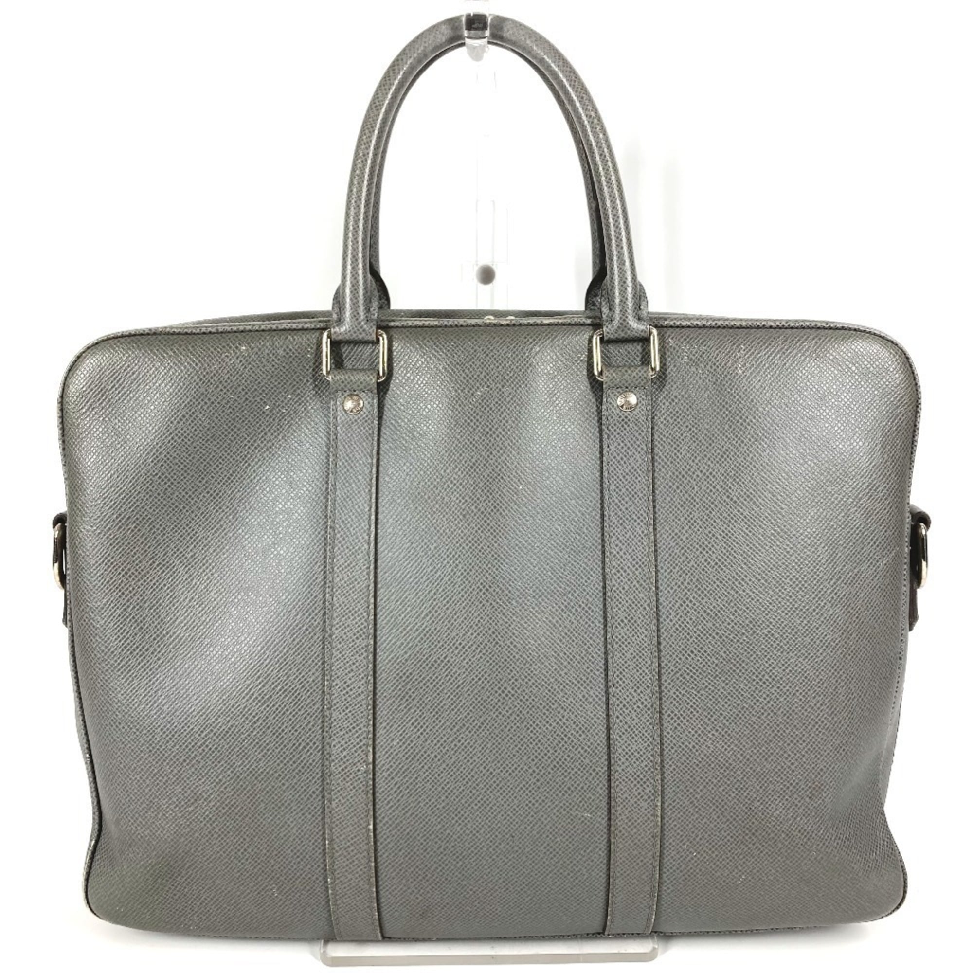 Louis Vuitton Galle Glacier Gray Taiga Leather Handbag Tote Bag (Pre-Owned)