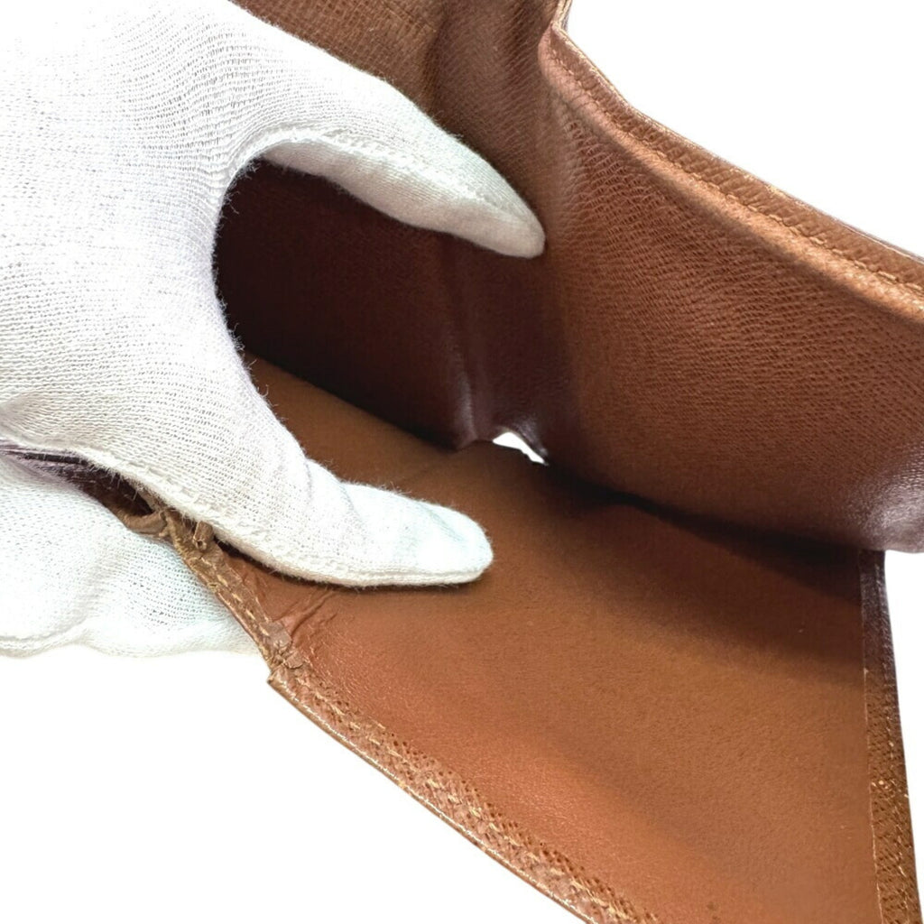 Louis Vuitton Brown Leather Wallet (Tri-Fold) (Pre-Owned)