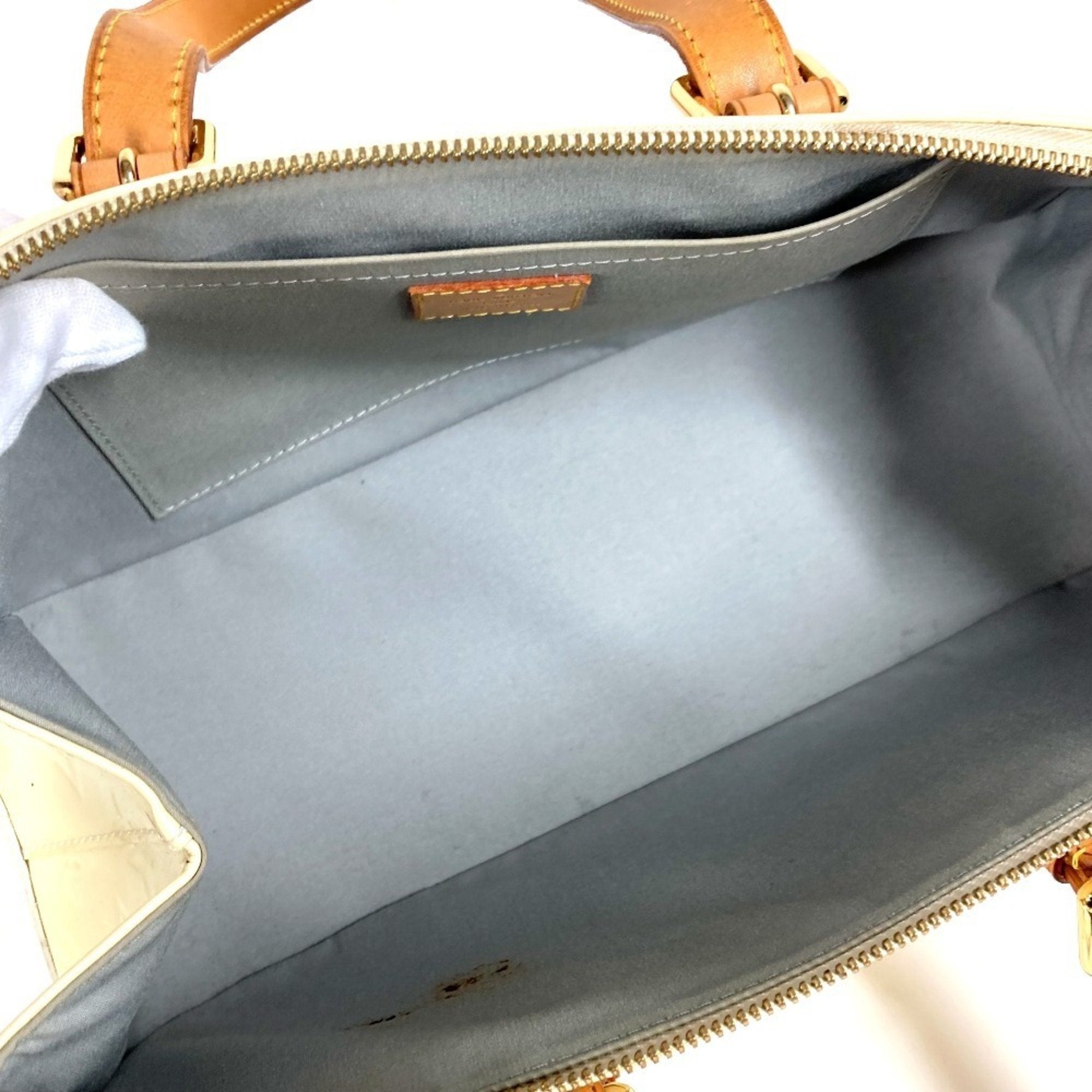 Louis Vuitton Pearl White Monogram Vernis Handbag Shoulder Bag Tote Bag (Pre-Owned)