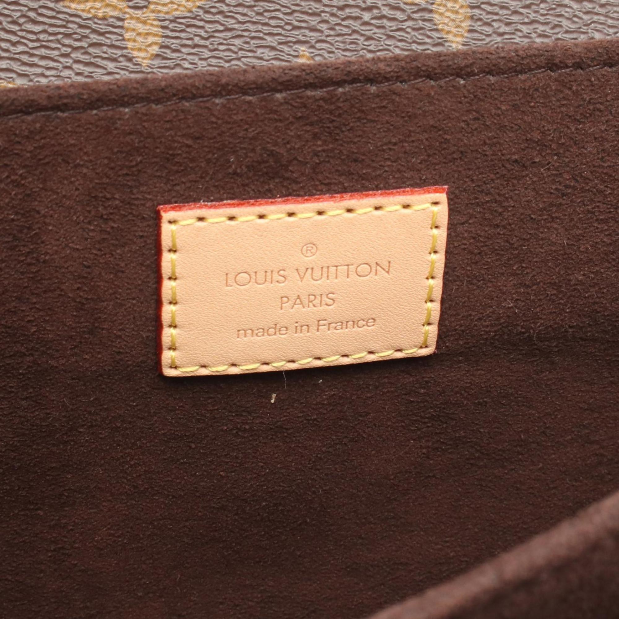 Louis Vuitton Brown Coated Canvas Leather Handbag Pochette (Pre-Owned)