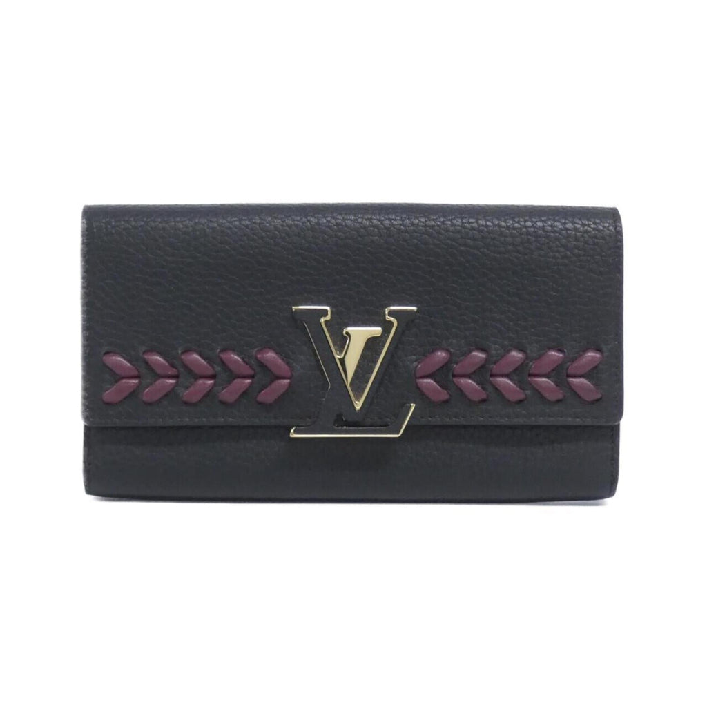 Louis Vuitton Taurillon Black Leather Long Wallet (Bi-Fold) (Pre-Owned)