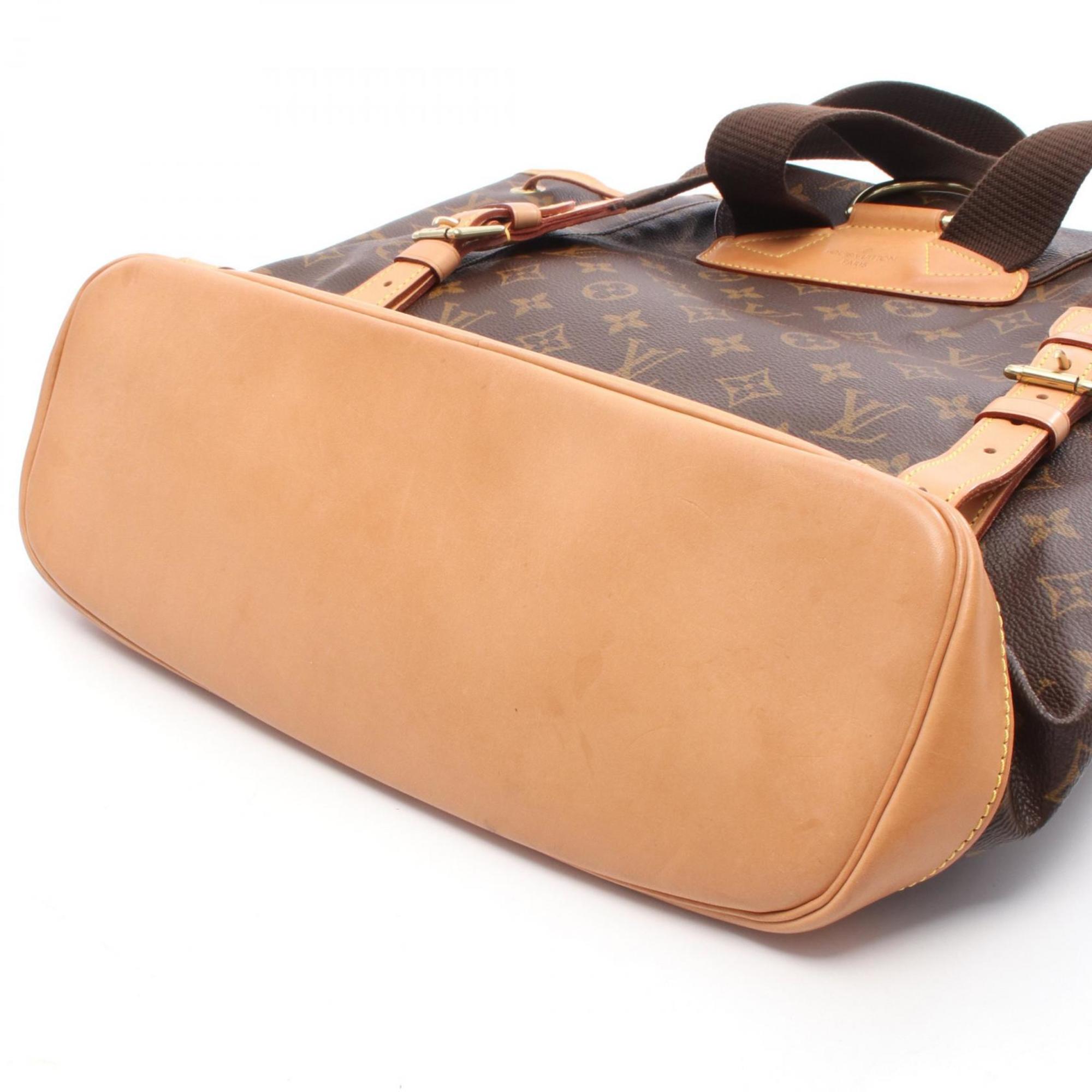 Louis Vuitton Brown Monogram Coated Canvas Leather Backpack (Pre-Owned)