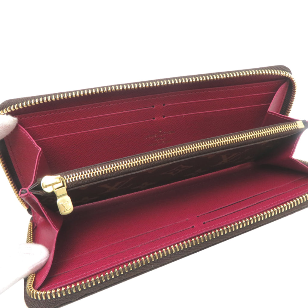 Louis Vuitton Brown Fuchsia Monogram Long Bill Wallet (Bi-Fold) (Pre-Owned)