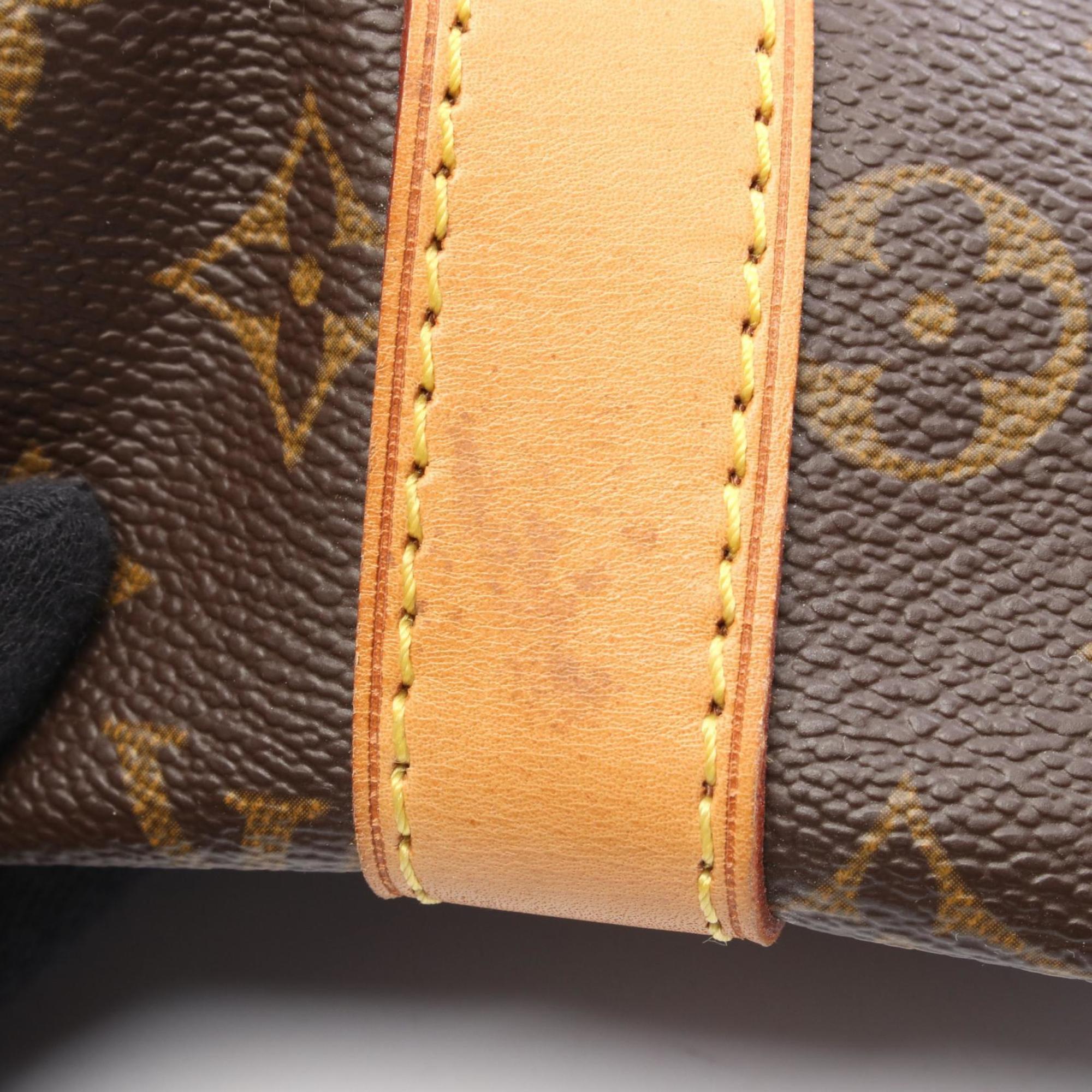 Louis Vuitton Brown Coated Canvas Leather Boston Bag (Pre-Owned)
