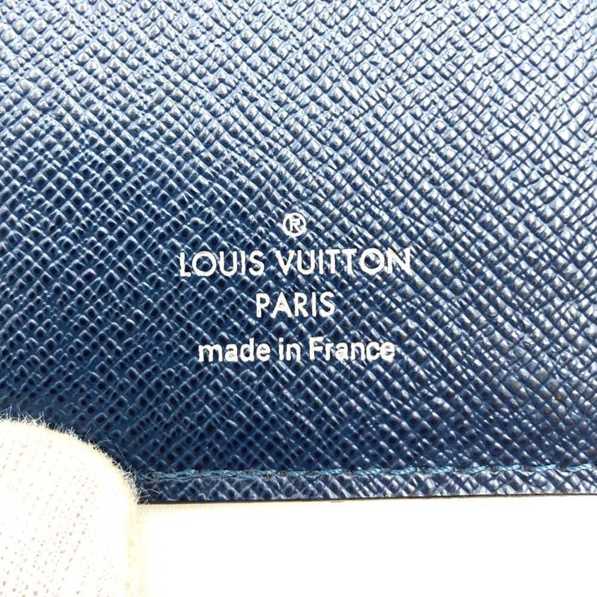 Louis Vuitton Taiga Navy Taiga Leather Long Wallet (Bi-Fold) (Pre-Owned)
