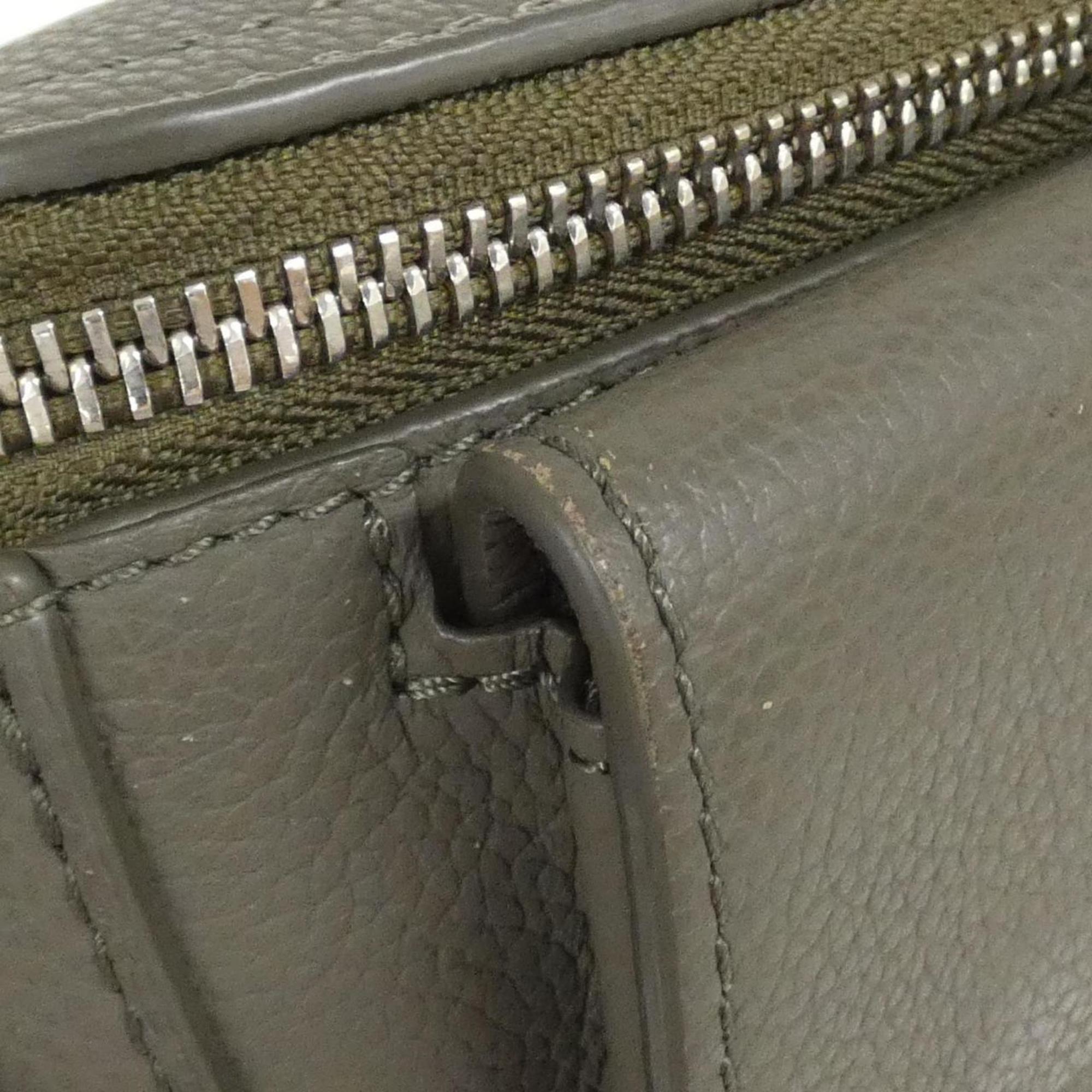 Louis Vuitton Khaki Leather Shoulder Bag (Pre-Owned)