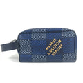 Louis Vuitton Blue Damier Canvas Clutch Bag (Pre-Owned)