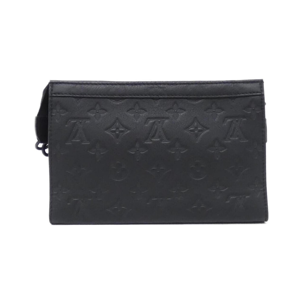Louis Vuitton Black Leather Pouch Shoulder Bag (Pre-Owned)