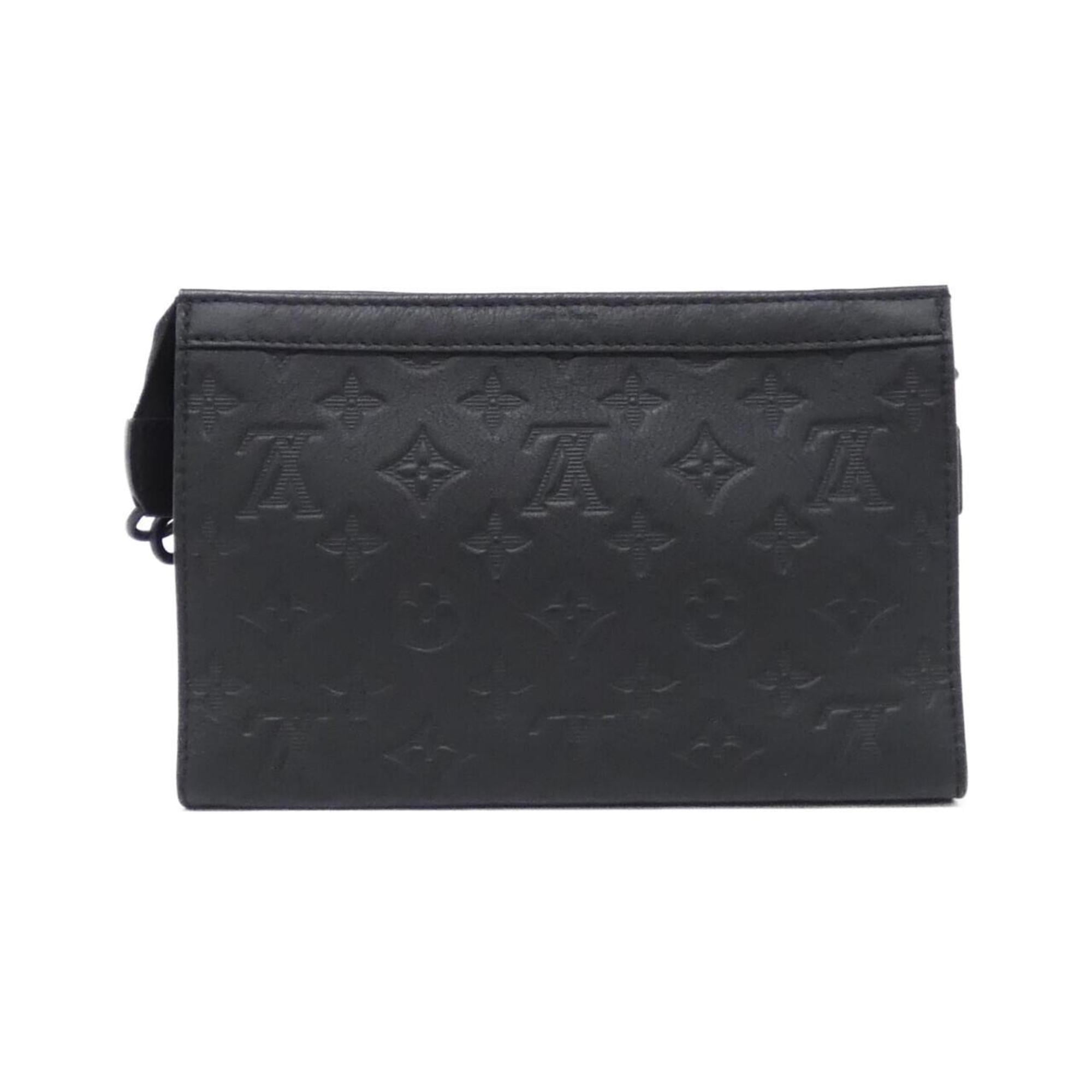 Louis Vuitton Black Leather Pouch Shoulder Bag (Pre-Owned)