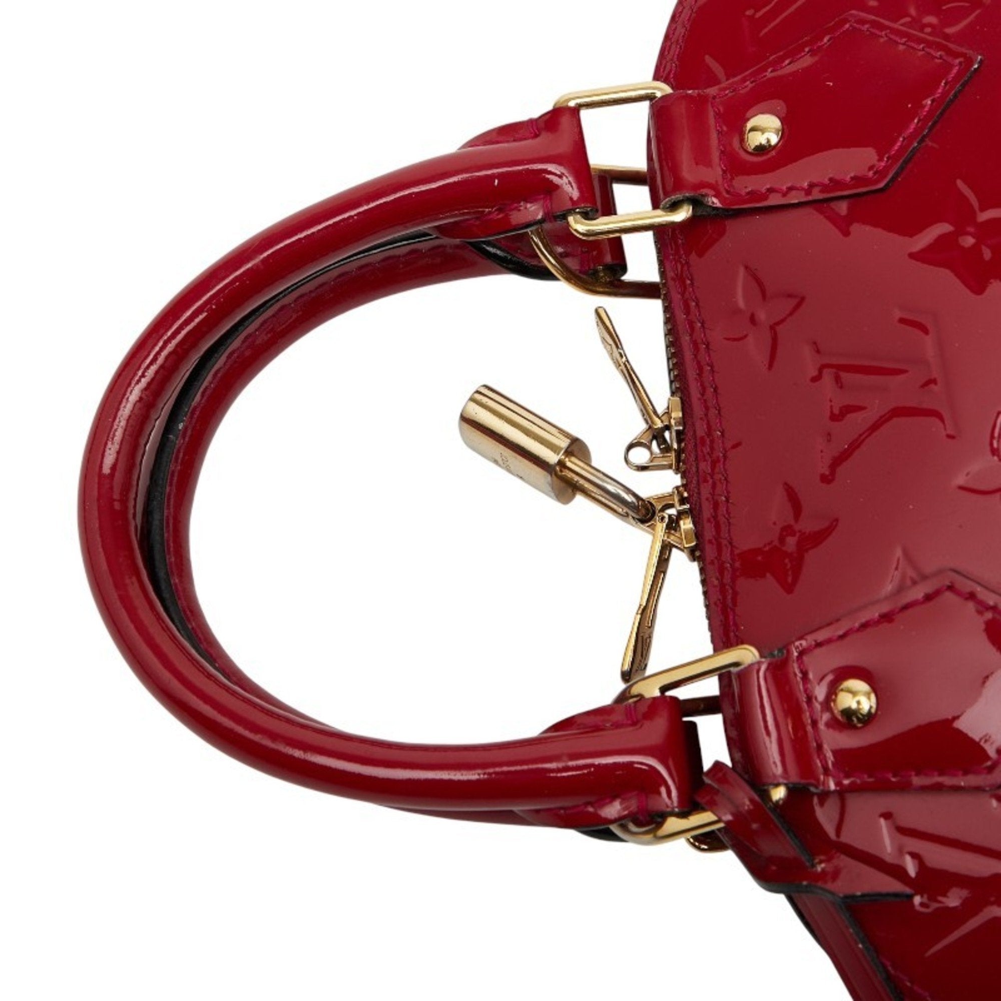 Louis Vuitton Pomme D'amour Red Color Patent Leather Handbag Shoulder Bag (Pre-Owned)