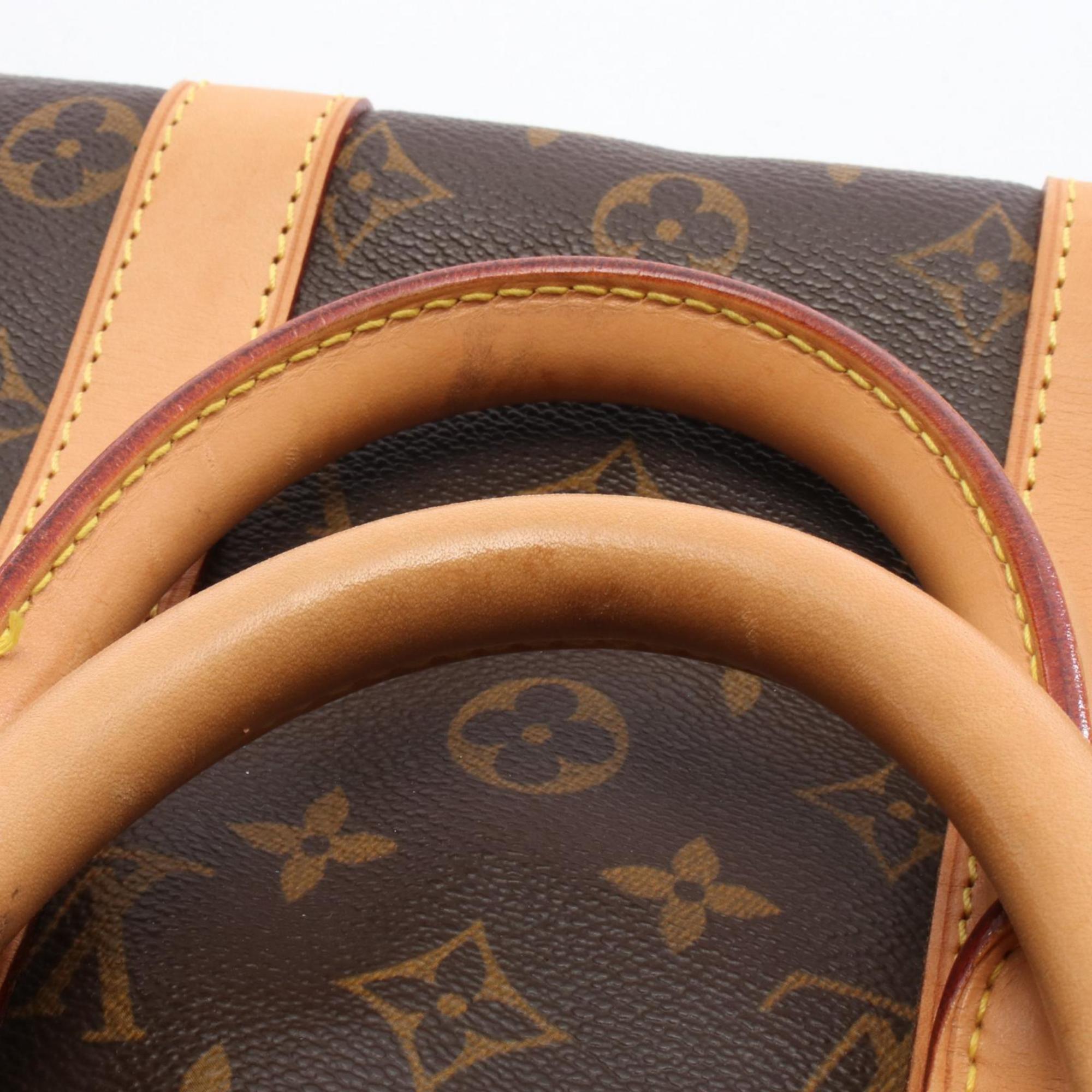 Louis Vuitton Brown Coated Canvas Leather Boston Bag (Pre-Owned)