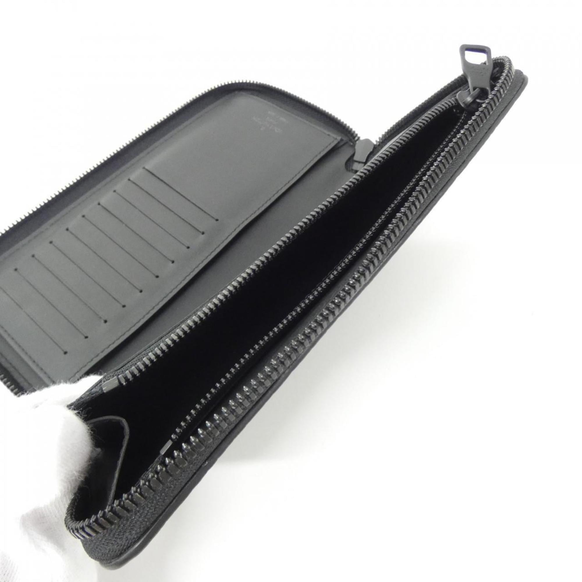 Louis Vuitton Black Leather Long Wallet (Bi-Fold) (Pre-Owned)