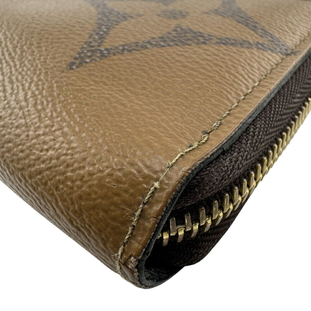 Louis Vuitton Brown Leather Long Wallet (Bi-Fold) (Pre-Owned)
