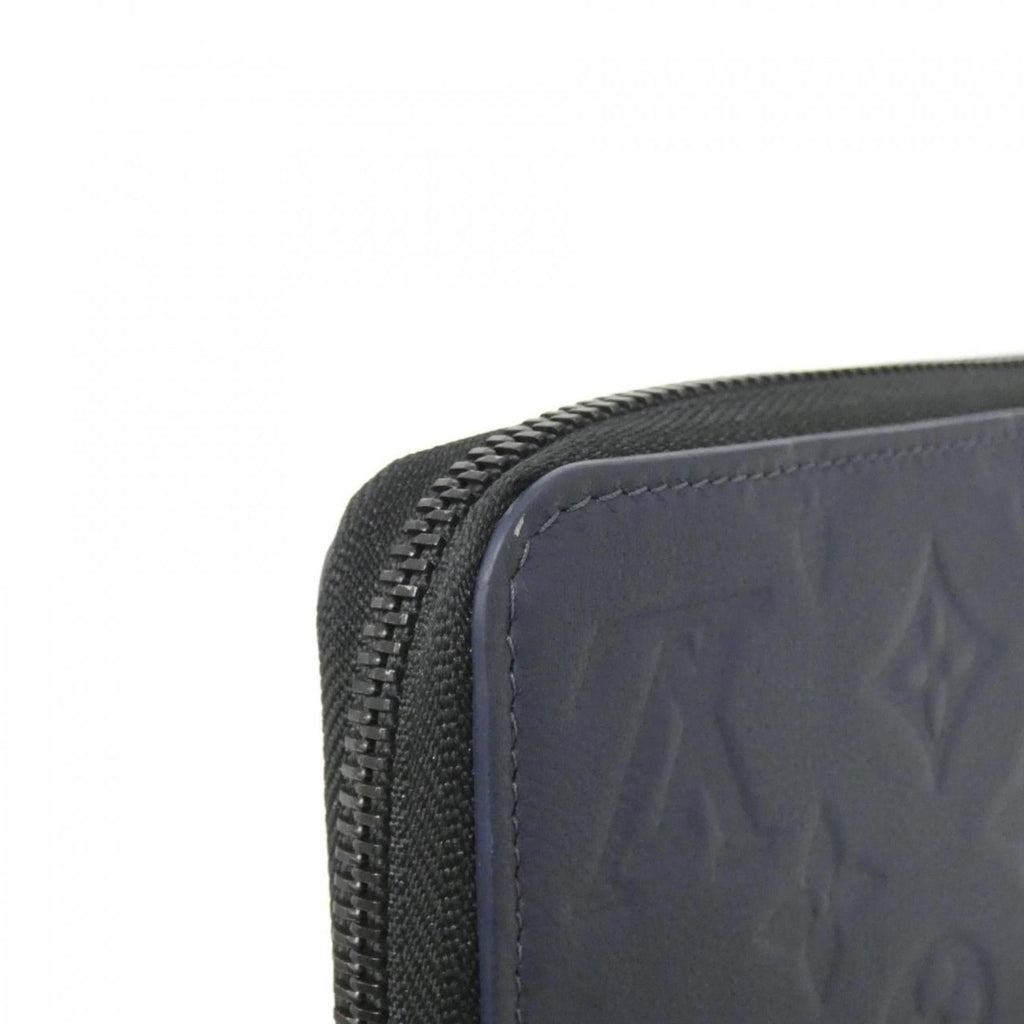 Louis Vuitton Monogram Shadow Navy Leather Long Wallet (Bi-Fold) (Pre-Owned)