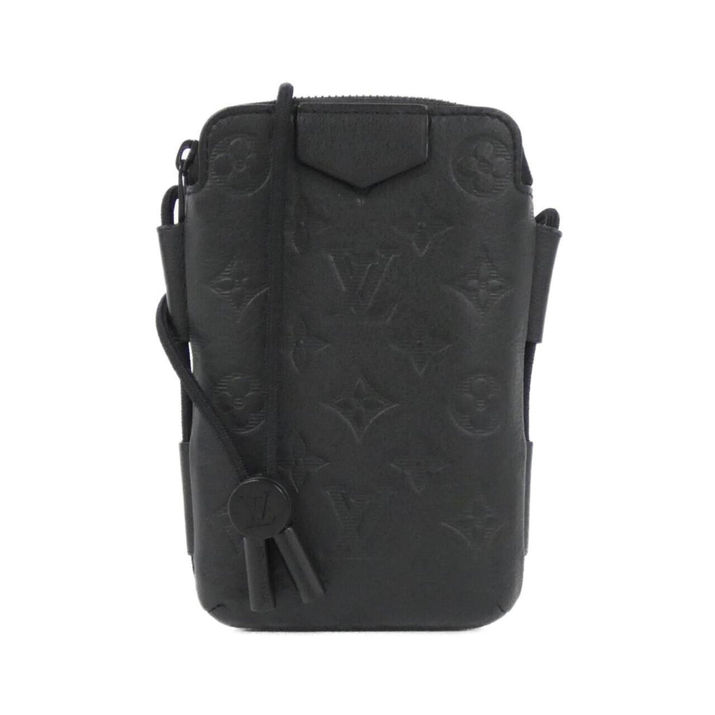 Louis Vuitton Black Leather Pouch Shoulder Bag (Pre-Owned)