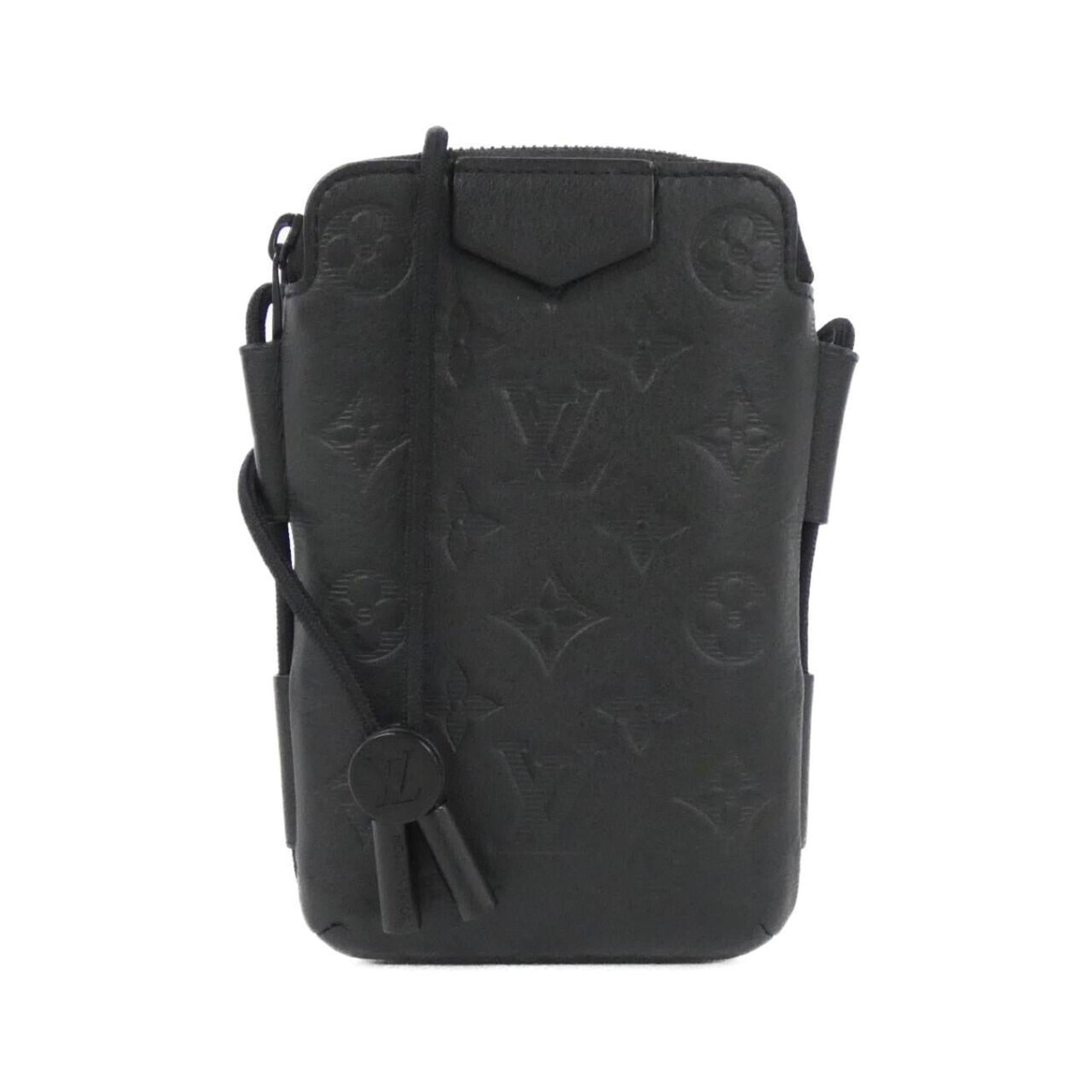 Louis Vuitton Black Leather Pouch Shoulder Bag (Pre-Owned)