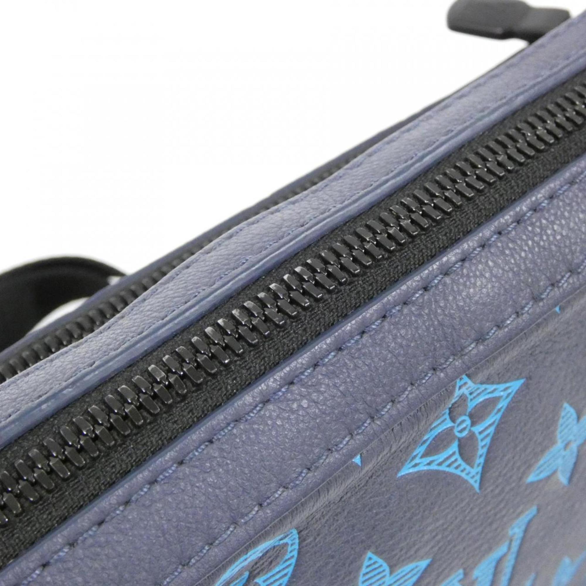 Louis Vuitton Black Blue Leather Shoulder Bag (Pre-Owned)