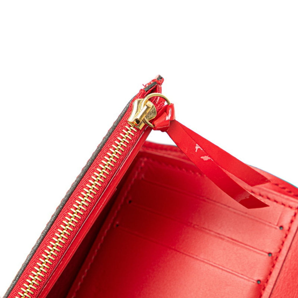 Louis Vuitton Cerise Monogram Red Color Leather Bill Wallet (Tri-Fold) (Pre-Owned)