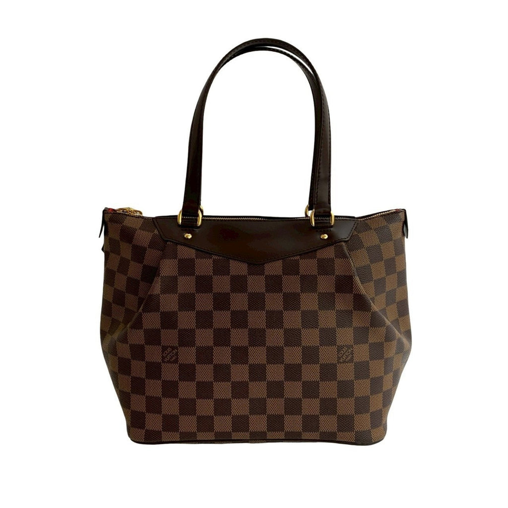 Louis Vuitton Brown Leather Pvc Handbag Tote Bag (Pre-Owned)