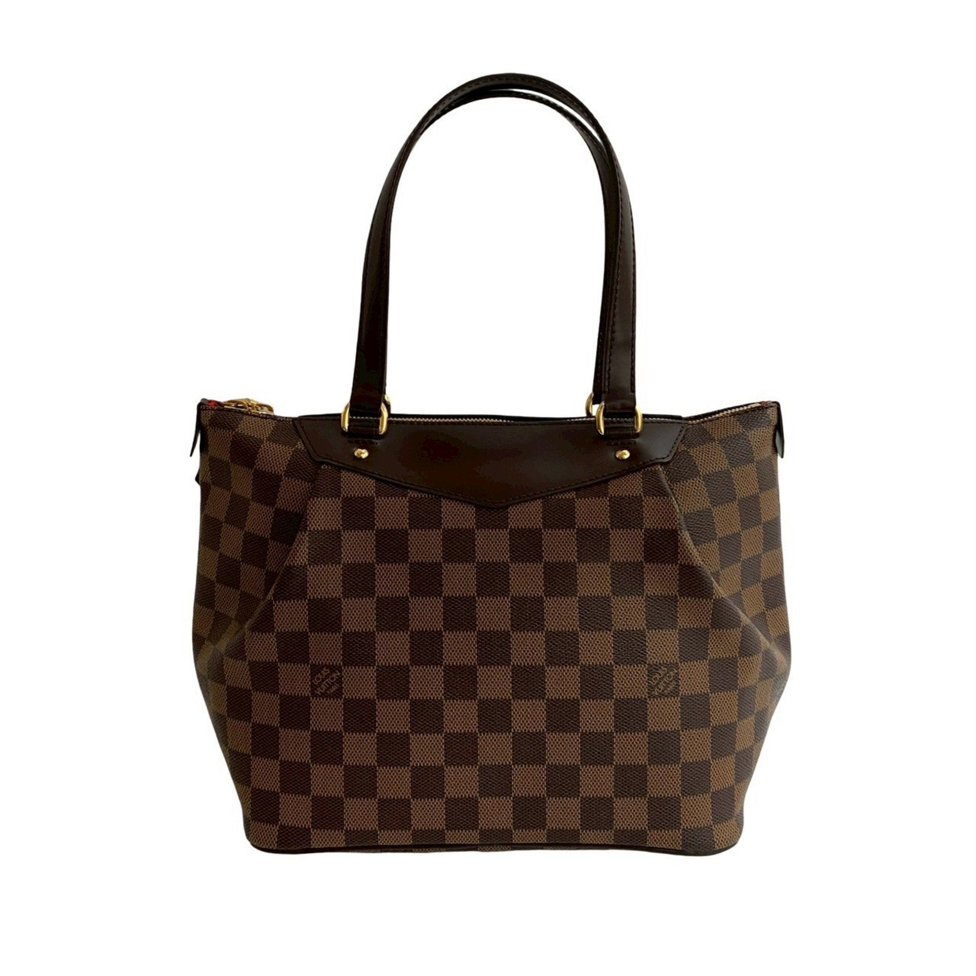 Louis Vuitton Brown Leather Pvc Handbag Tote Bag (Pre-Owned)
