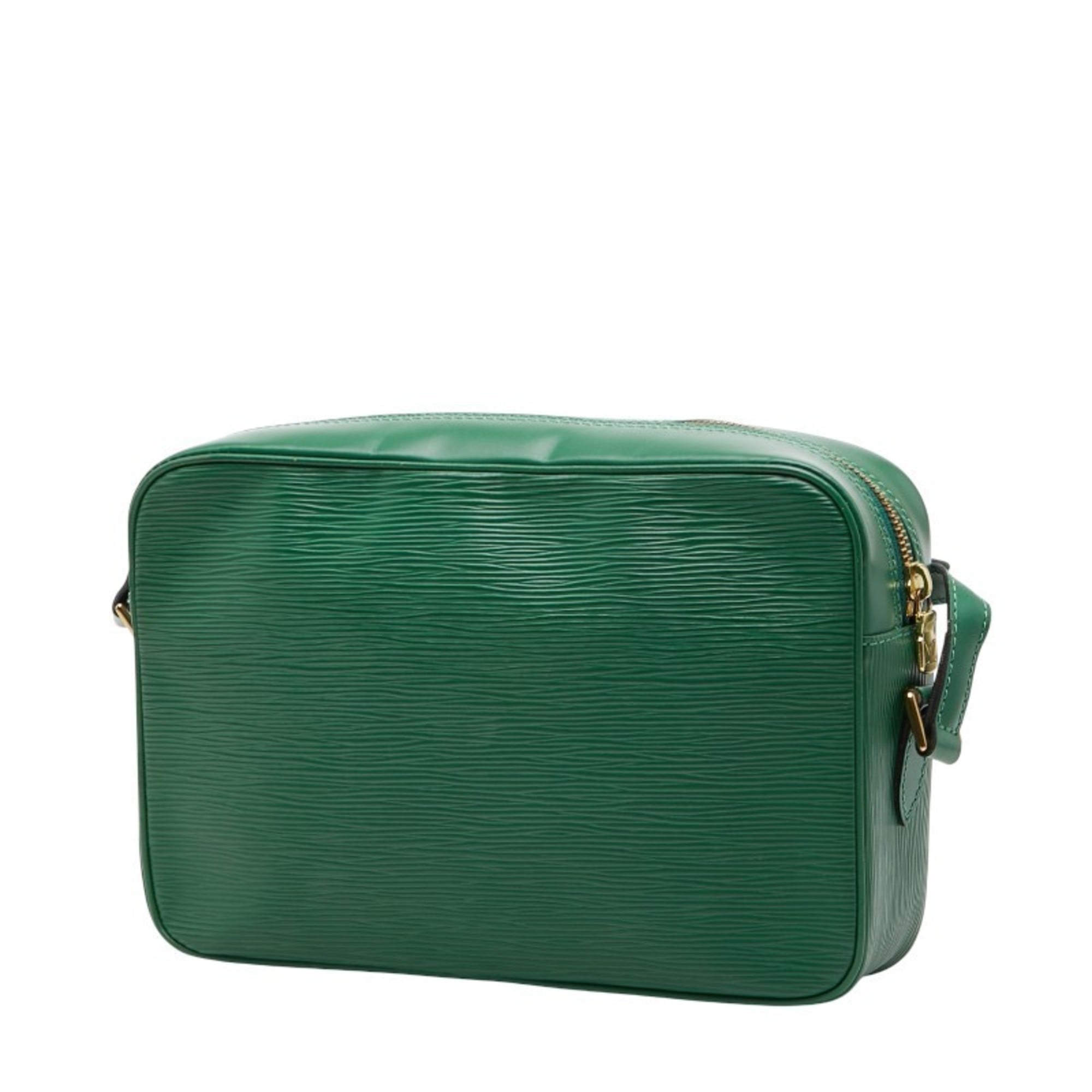 Louis Vuitton Borneo Green Leather Shoulder Bag (Pre-Owned)