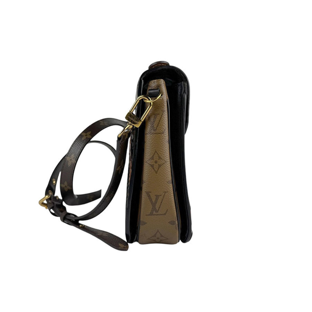 Louis Vuitton Black Brown Monogram Leather Handbag Pochette Shoulder Bag (Pre-Owned)