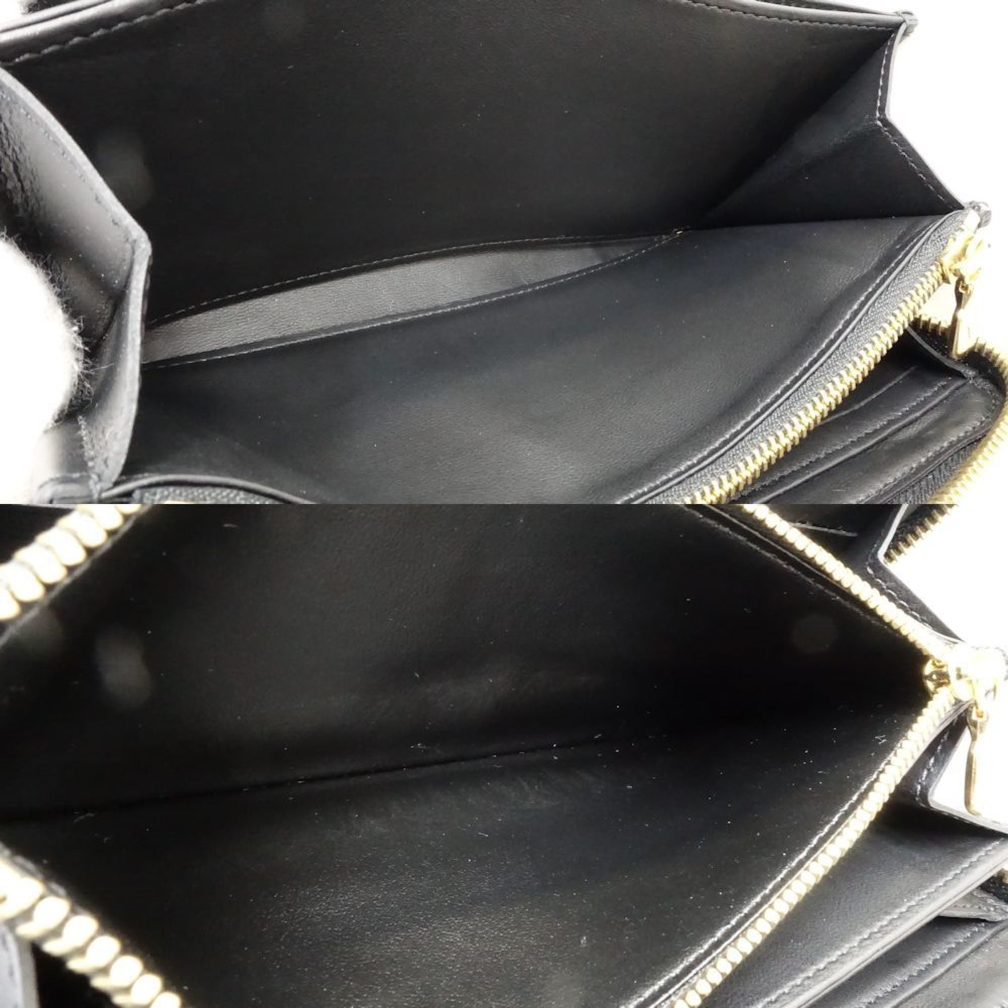Louis Vuitton Noir Leather Long Wallet (Bi-Fold) (Pre-Owned)