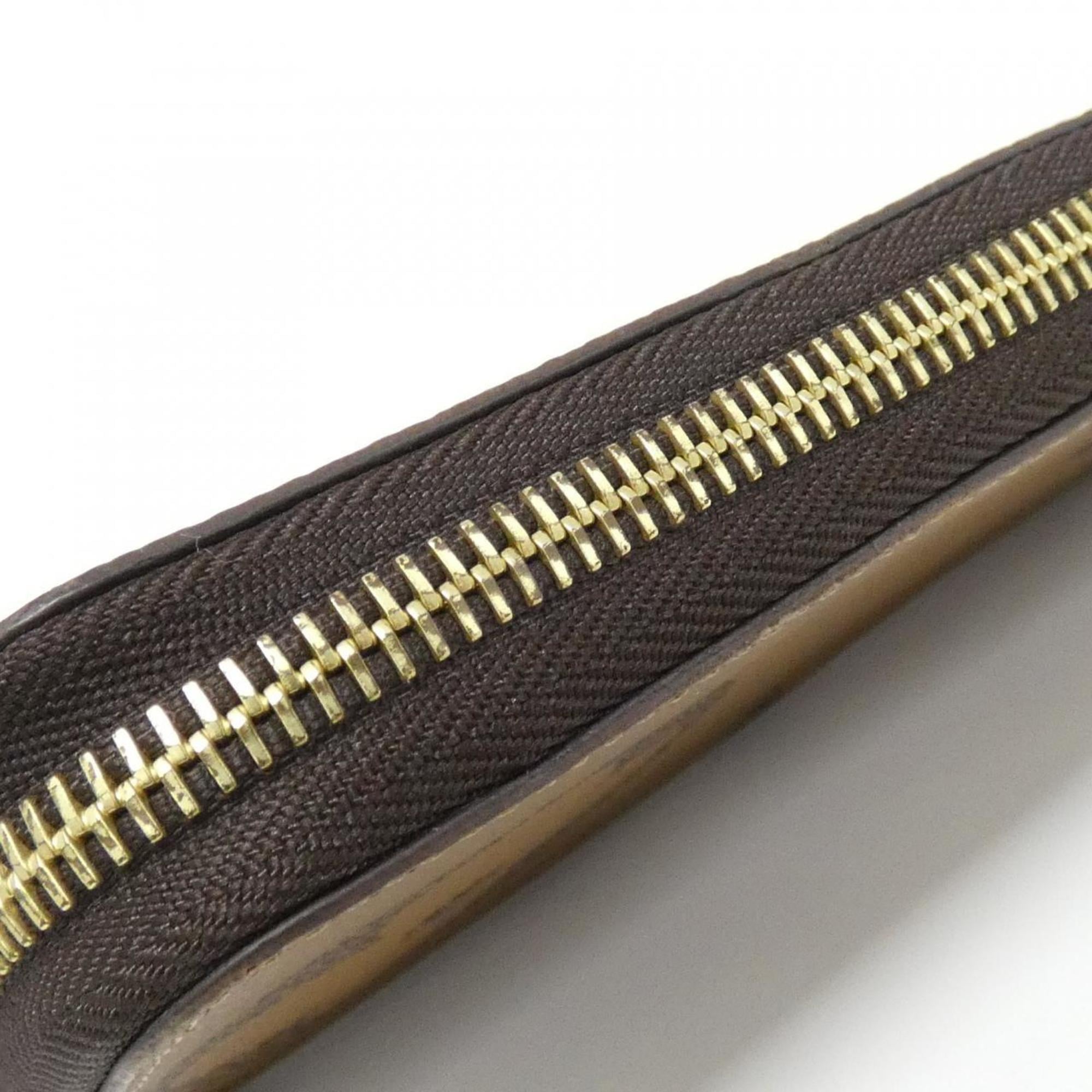 Louis Vuitton Marron Coated Canvas Long Wallet (Bi-Fold) (Pre-Owned)