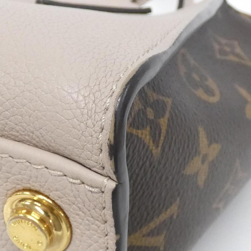 Louis Vuitton Gray Grayish Coated Canvas Leather Handbag (Pre-Owned)