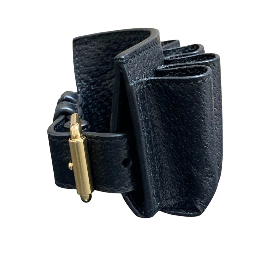 Leather Bracelet Lipstick Case Black