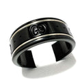 Band Ring Ceramic and 18K White Gold
