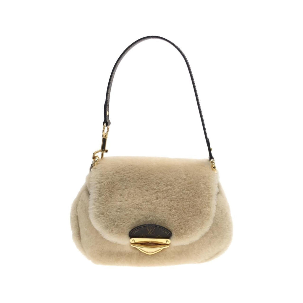 Louis Vuitton Beige Cream Coated Canvas Shoulder Bag (Pre-Owned)