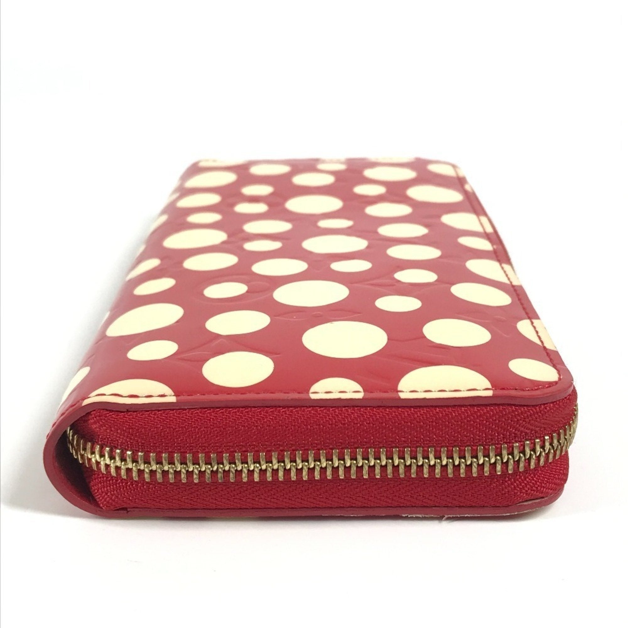 Louis Vuitton Red Color White Patent Leather Long Wallet (Bi-Fold) (Pre-Owned)