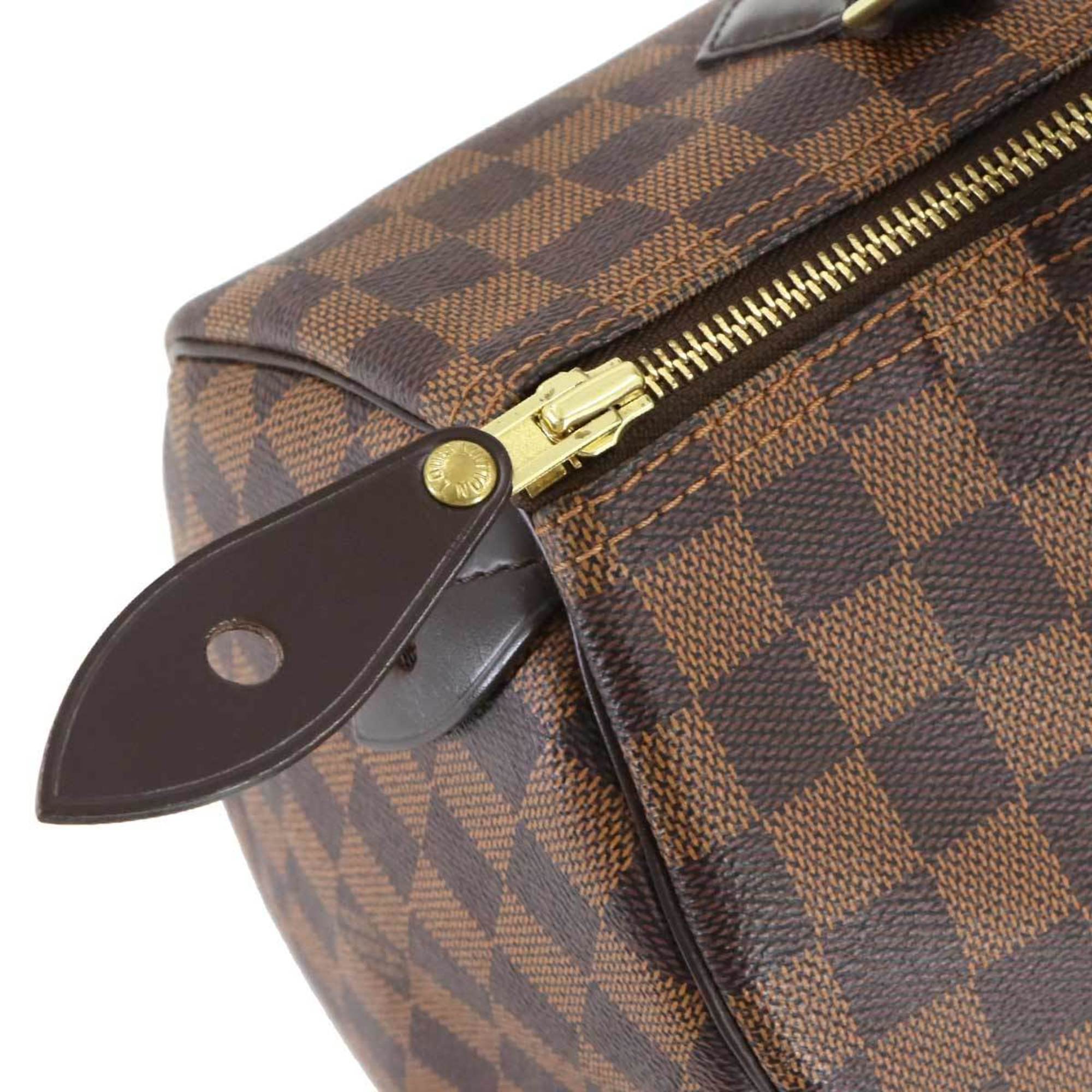 Louis Vuitton Brown Damier Canvas Ebene Damier Canvas Boston Bag Handbag (Pre-Owned)