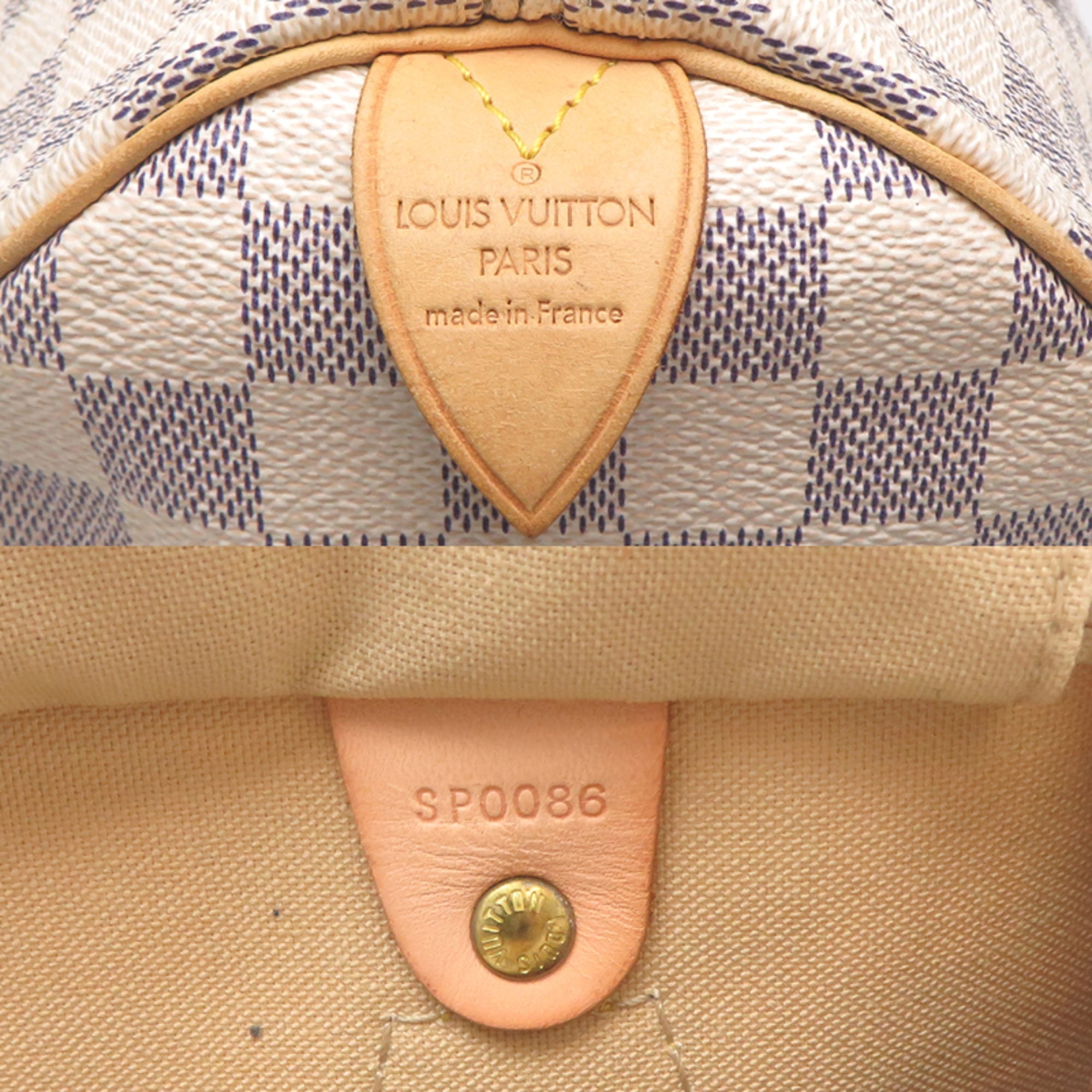 Louis Vuitton White Damier Azur Handbag (Pre-Owned)