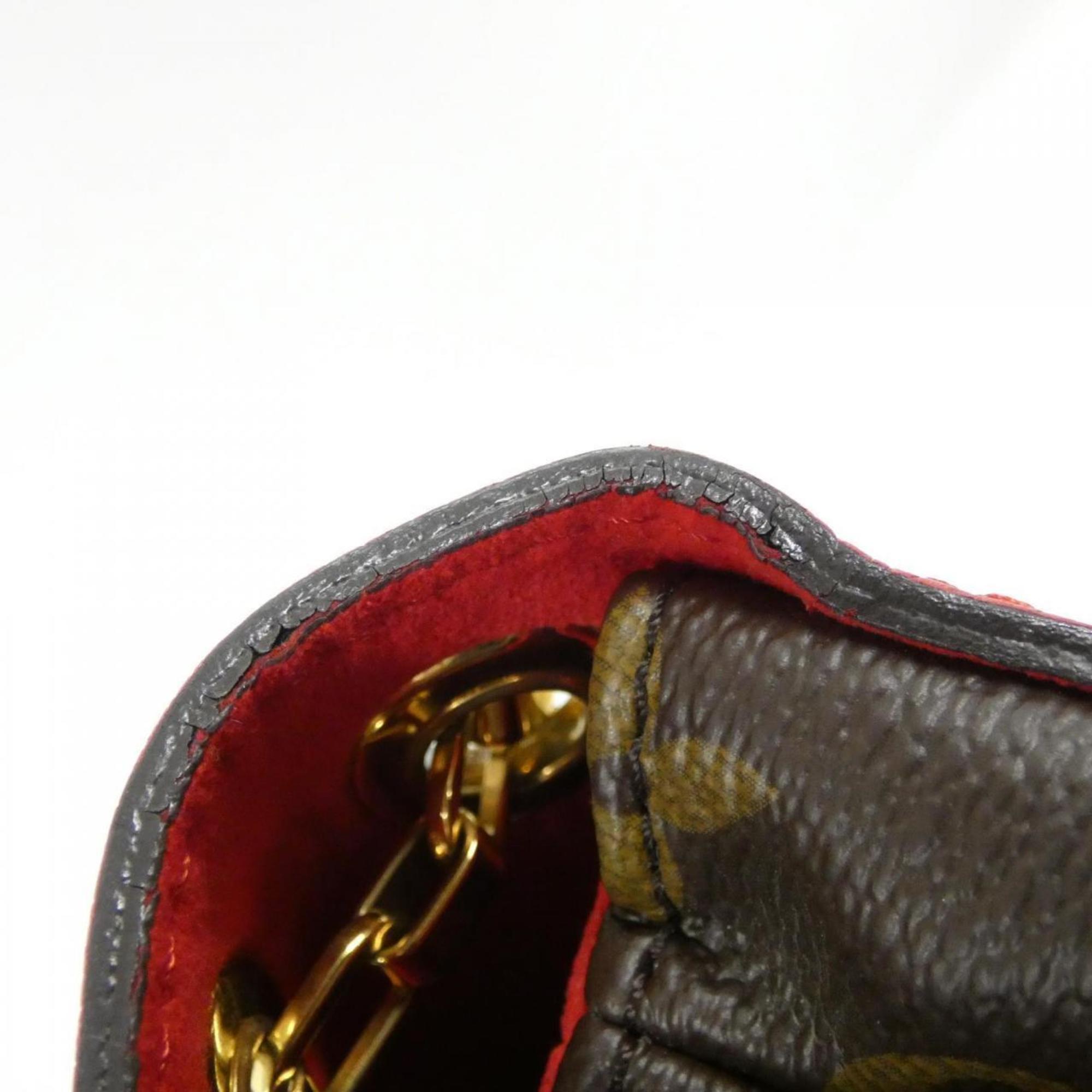 Louis Vuitton Cerise Marron Coated Canvas Leather Shoulder Bag (Pre-Owned)