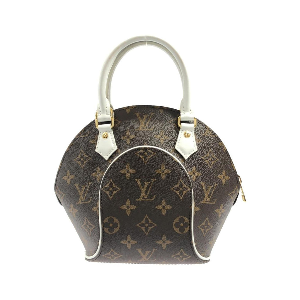 Louis Vuitton Blanc Marron Coated Canvas Leather Handbag Pouch (Pre-Owned)
