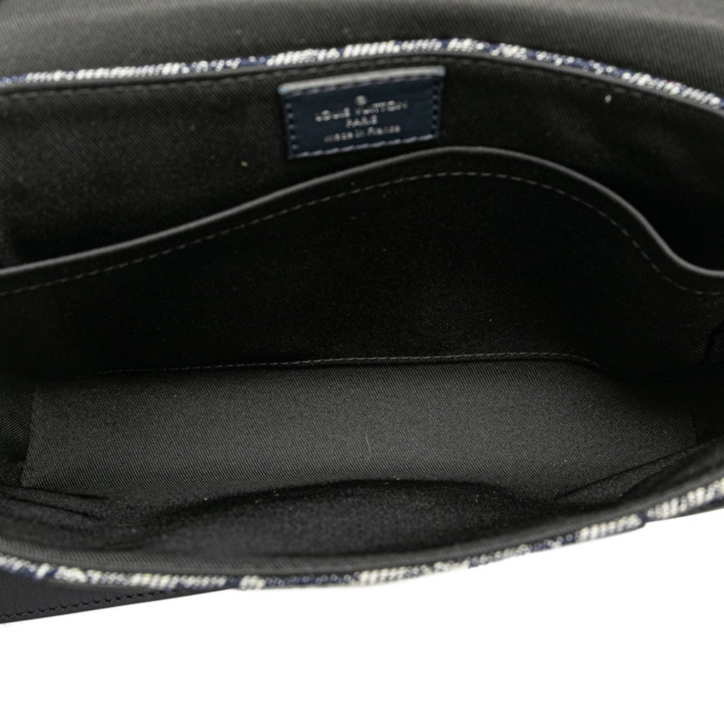 Louis Vuitton Navy Denim Leather Messenger Bag (Pre-Owned)