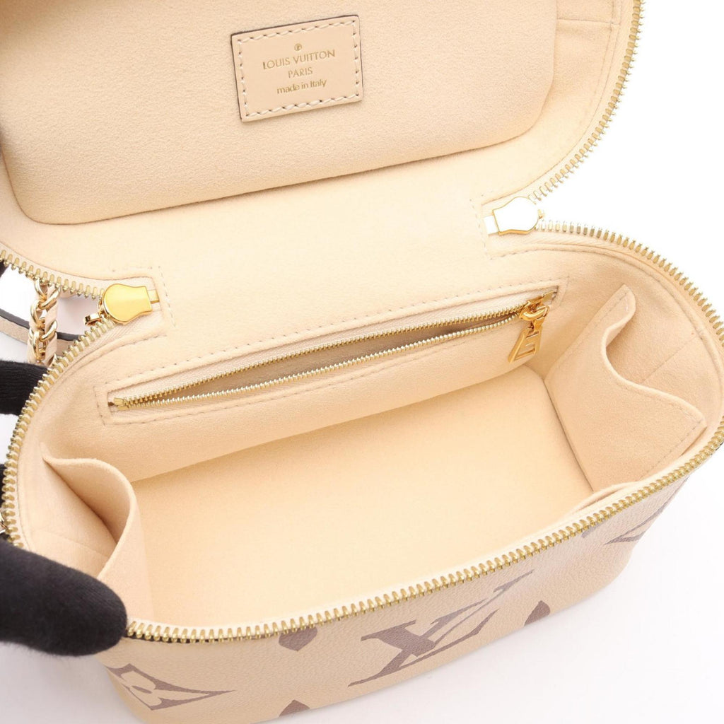 Louis Vuitton Beige Brown Coated Canvas Handbag (Pre-Owned)